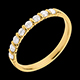gifts woman wedding ring yellow gold semi paved bar channel se