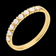 present wedding ring yellow gold semi paved bar prong sett