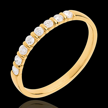 buy Half eternity ring yellow gold semi paved-bar prong setting - 0.25 carat - 8 diamonds