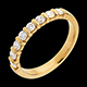 gift woman wedding ring yellow gold semi paved bar prong sett