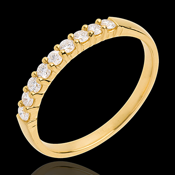 gift woman Half eternity ring gold semi paved classic prong setting 025 