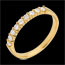 women Wedding ring yellow gold semi paved-bar prong setting - 0.3 carat - 9 diamonds