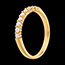 women Wedding ring yellow gold semi paved-bar prong setting - 0.3 carat - 9 diamonds