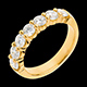 gift wedding ring yellow gold semi paved bar prong sett