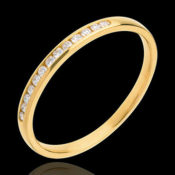 sell Half eternity ring yellow gold paved-channel setting - 13 diamonds