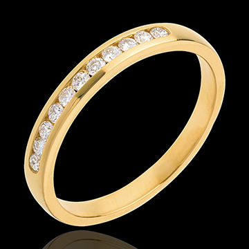 sell Half eternity ring yellow gold paved-channel setting - 11 diamonds