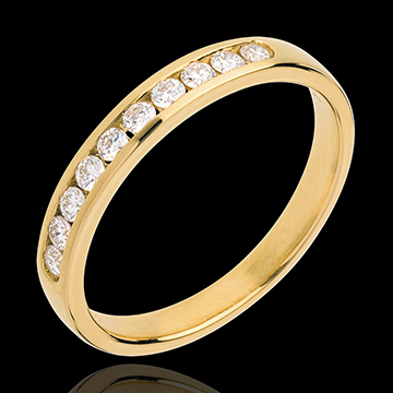 gift Wedding ring yellow gold paved-channel setting - 0.25 carat - 10 diamonds