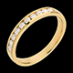 gift woman wedding ring yellow gold semi paved channel settin
