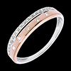 on line sell Crowned ring pink gold-white gold - 22 diamonds