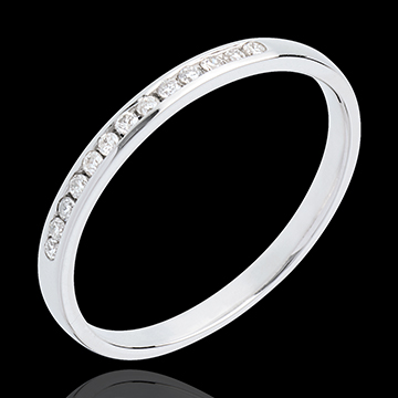 buy Wedding ring white gold paved-channel setting - 13 diamonds