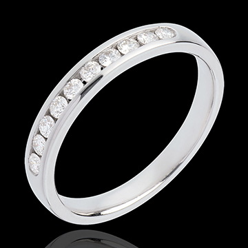 gifts women Wedding ring white gold semi-paved channel setting - 0.25 carat - 10 diamonds
