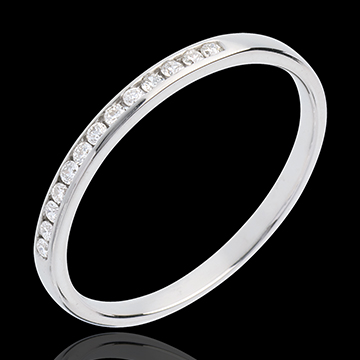 gifts women Wedding ring white gold paved-channel setting - 13 diamonds