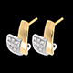 wedding tropical earrings paved yellow gold 24 diamonds