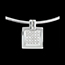 jewelry Framed diamond necklace white gold paved - 0.45 carat - 25 diamonds