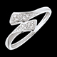 present ribbon shaped ring white gold paved 10diamonds