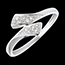 on-line buy Ribbon-shaped ring white gold paved - 10diamonds