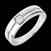 women Double band Solitaire ring with brilliant cut diamond