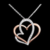 gift woman Entangled Hearts Necklace - 18 Diamonds