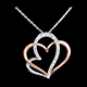 sell on line entangled hearts necklace 18 diamonds