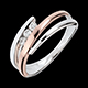 on line sell pink and white gold delphea trilogy ring