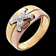 gold jewelry laced diamond ring yellow gold paved 5diamonds