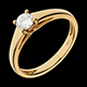 gift yellow gold diademe solitaire ring