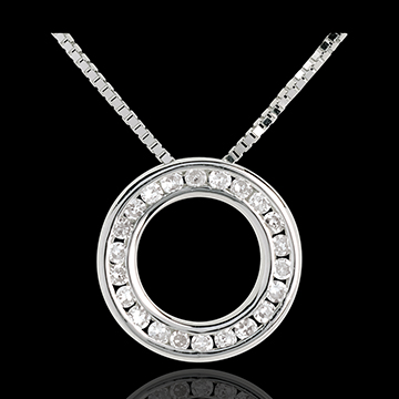 on-line buy Pendulum necklace white gold paved - 22 diamonds