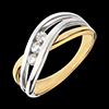 gold jewelry Yellow and White Gold Nympheade Trilogy Ring - 3 Diamonds