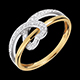 gold jewelry heart ribbon ring