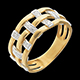 gift woman bague couture or jaune pavee diamants 11 diamants