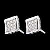 gifts woman Frame Stud Earrings - paved white gold  - 0.27 carat - 18 diamonds