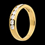 gift women Wedding ring yellow gold semi paved-channel setting - 0.65 carat - 10 diamonds