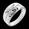 sales on line Laced diamond ring 18K white gold paved - 5 diamonds