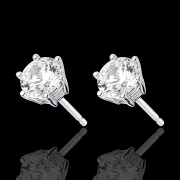buy on line Stud Earrings white gold - 6 prong diamond - 2 carat