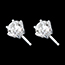 gift women Stud Earrings white gold - 6 prong diamond - 2 carat