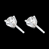 present Stud Earrings white gold-3 prong diamond - 1 carat