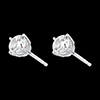 sell Stud Earrings white gold-4 prong diamond - 1 carat