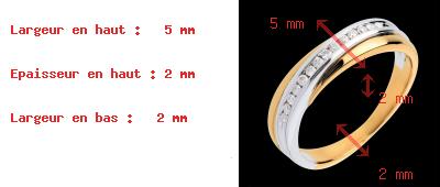 wedding Wedding ring yellow gold-white gold channel setting - 14 diamonds