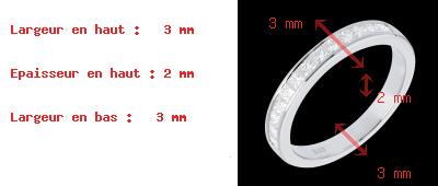 on line sell Paved half eternity ring white gold channel setting - 0.5 carat - 13 diamonds