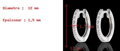 wedding Semi-paved hoops white gold - 16diamonds