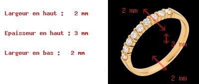 gift women Wedding ring yellow gold semi paved-bar prong setting - 0.3 carat - 9 diamonds