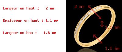 gift Half eternity ring yellow gold paved-channel setting - 13 diamonds
