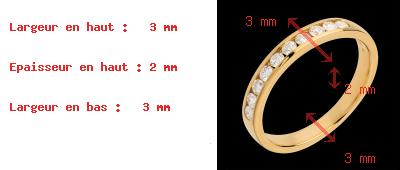 sales on line Wedding ring yellow gold semi-paved channel setting  - 0.3 carat - 10 diamonds
