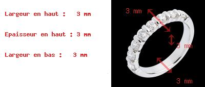 sell on line Wedding ring white gold semi paved-bar channel setting - 0.75 carat - 8 diamonds