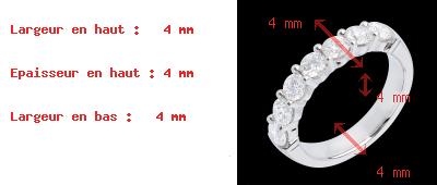 gold jewelry Wedding ring white gold semi paved classic prong setting - 1.2 carat - 7 diamonds