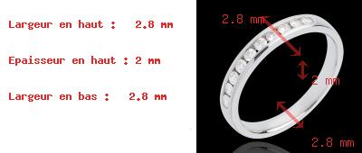 gifts Wedding ring white gold semi-paved channel setting - 0.25 carat - 10 diamonds