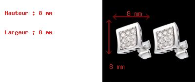 jewelry Frame Stud Earrings - paved white gold  - 0.27 carat - 18 diamonds