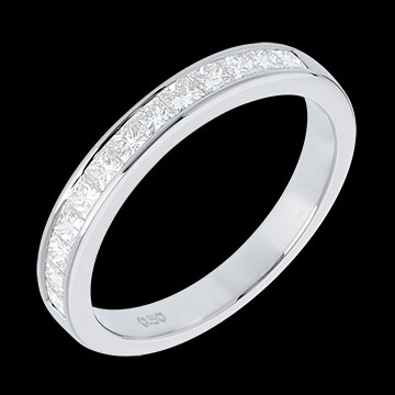 Semi-Paved White Gold Wedding Ring