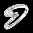bague solitaire or blanc