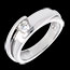 bague solitaire or blanc